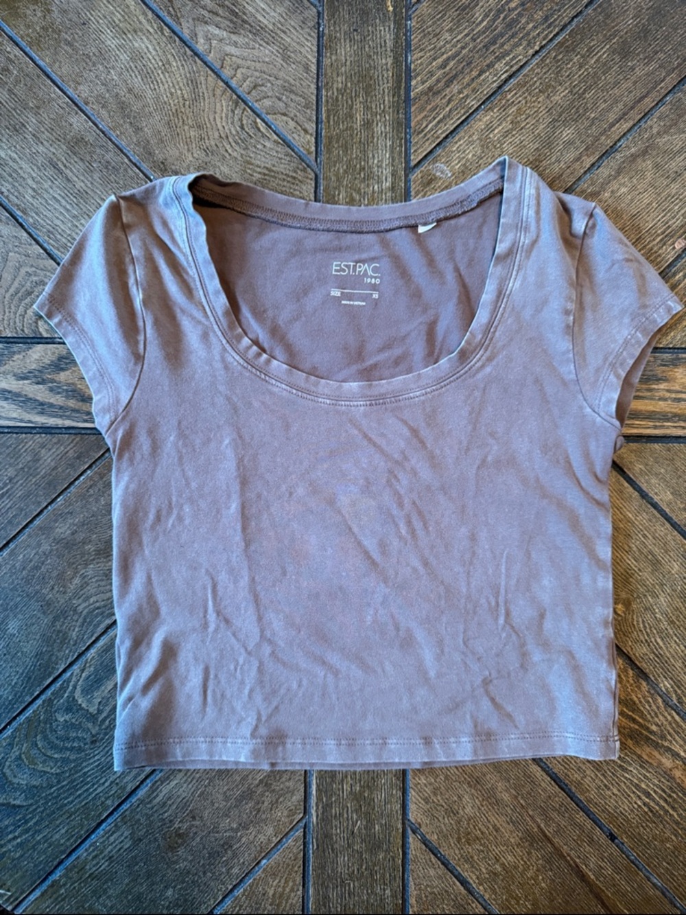 PacSun Dusty Brown Scoop Neck Crop Top